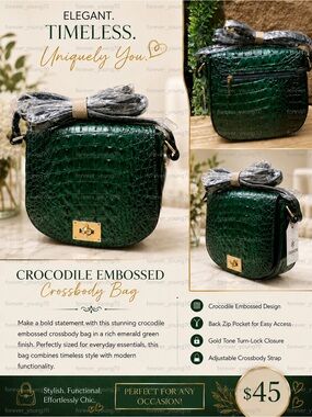 Croc-Embossed Leather Crossbody Bag
